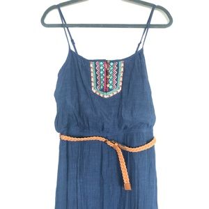 AS U WISH | Blue Maxi Dress w Braided Belt